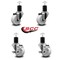 Service Caster 3'' Nylon Wheel Swivel 1-3/4'' Expanding Stem Caster Set 2 Brakes, 4PK SCC-EX20S314-NYS-2-TLB-2-134 - alternate 4